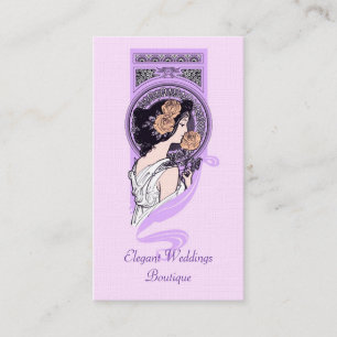 Tarjeta de visita nupcial del boutique del nouveau
