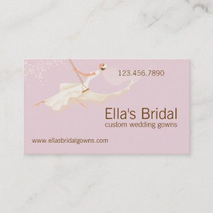 Tarjeta de visita nupcial del vestido de boda