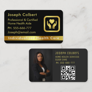 Tarjeta De Visita Nurse Caregiver Modern Gold Medical Care 