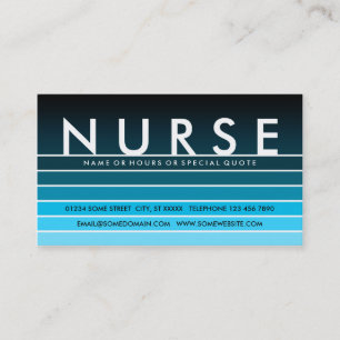 Tarjeta De Visita NURSE de muestra azul