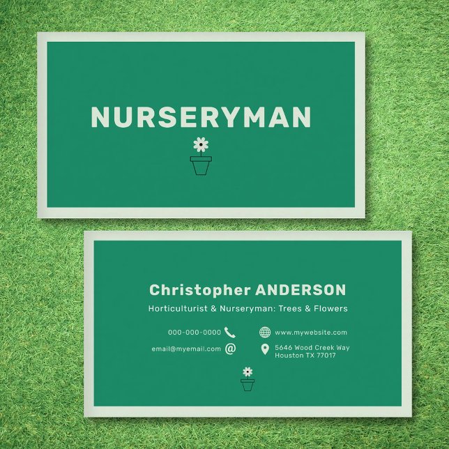 Tarjeta De Visita Nurseryman - Minimalist (Nurseryman - Minimalist Business Card)