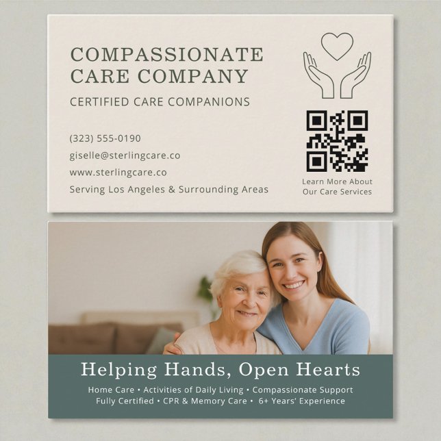 Tarjeta De Visita Nursing & Senior Support QR Code (Subido por el creador)