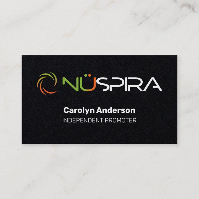 Tarjeta De Visita NuSpira Black Business Card (Anverso)