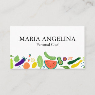 Tarjeta De Visita Nutracionista Chef Personal Veggies Guay Modernas