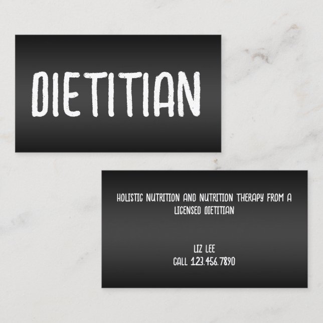 Tarjeta De Visita Nutrición Dietista Foodie (Anverso / Reverso)