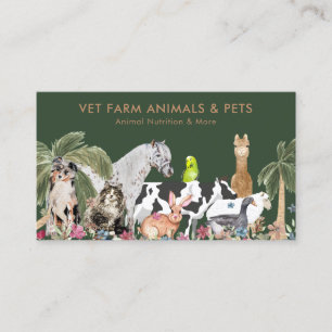 Tarjeta De Visita Nutricionista Animal Brown And Green