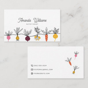 Tarjeta De Visita Nutricionista Chef Personal Vegetaciones Minimalis