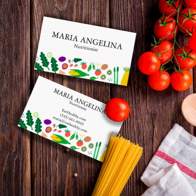 Tarjeta De Visita Nutricionista Chef Personal Veggies Guay Modernos (Subido por el creador)