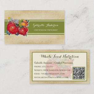 Tarjeta De Visita Nutricionista de Alimentos Integrales Tomate