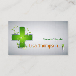 Tarjeta De Visita Nutricionista de la farmacia del Herbalist del