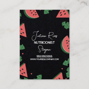 Tarjeta De Visita Nutricionista de Sandía Fronteriza Fruta