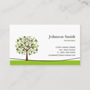 Tarjeta De Visita Nutricionista dietista - Árbol de deseos elegante