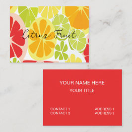 Tarjeta De Visita Nutricionista Dietista de Frutas Cítricas Salud