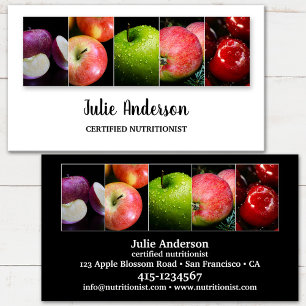 Tarjeta De Visita Nutricionista Dietista Sencillo Comida Saludable