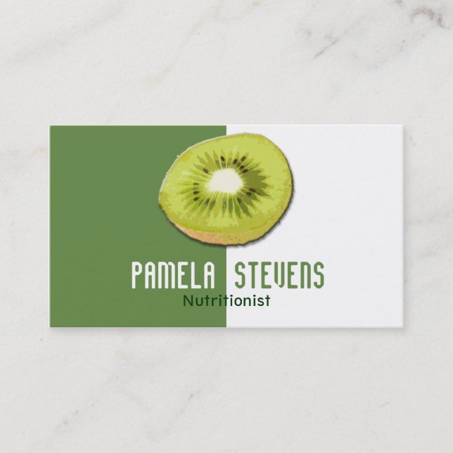 Tarjeta De Visita Nutricionista Kiwi Verde (Anverso)
