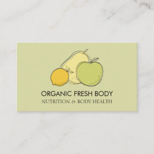 Tarjeta De Visita Nutricionista Nutricionista Fruta Comida Amarillo 