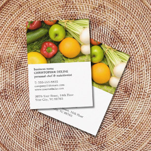 Tarjeta De Visita Nutricionista personal vegetal único moderno del