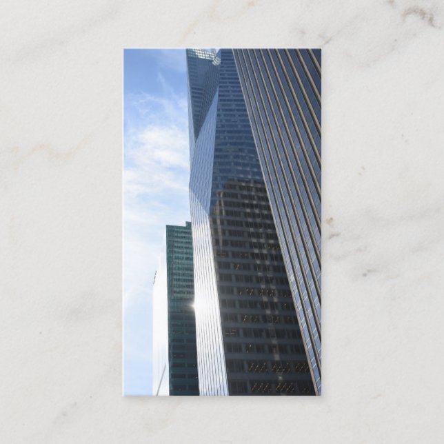 Tarjeta De Visita NYC Arquitectura Skyscraper Fotografía Metálica (Anverso)