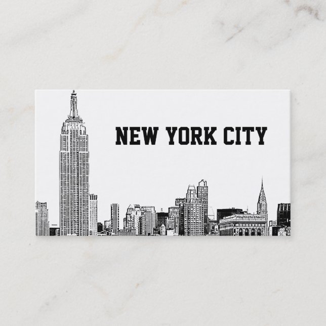 Tarjeta De Visita NYC Skyline Etched 01 (Anverso)