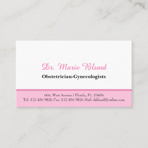 Tarjeta De Visita OBGYN Obstetricista Ginecólogos Médica Médico