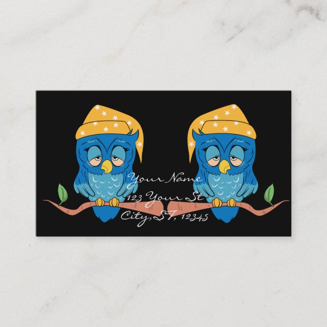 Tarjeta De Visita Obra clásica soñolienta de Thunder_Cove del búho (Anverso)