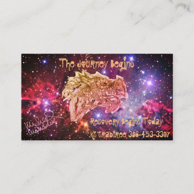 Tarjeta De Visita Obra de Micheal The Journey Begins Business Card (Anverso)