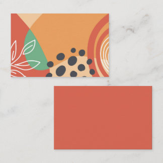 Tarjeta De Visita Obra retro de Boho, arte de línea floral colorido