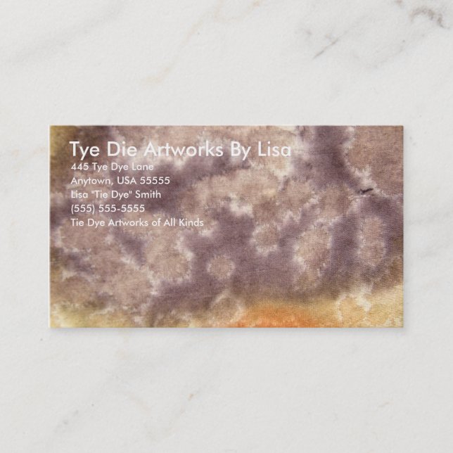 Tarjeta De Visita Obras De Arte De Tie Die Por Lisa (Anverso)