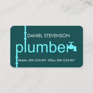 Tarjeta De Visita Obras de Fontanería Creative Plumber Pipeline