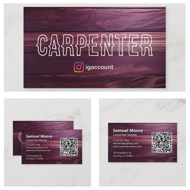 Tarjeta De Visita Obrero Carpintero (Handyman Woodworker Business Card)