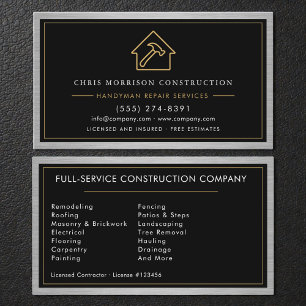 Tarjeta De Visita Obrero de Construcción Metálica Moderna