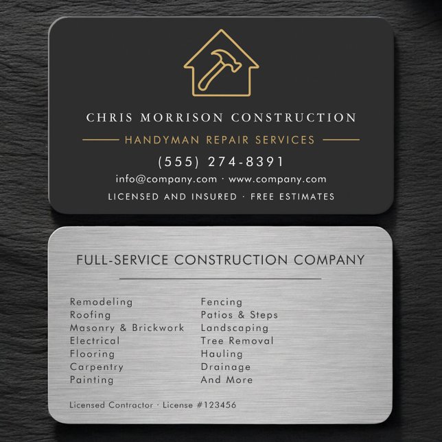 Tarjeta De Visita Obrero de Construcción Profesional (Subido por el creador)