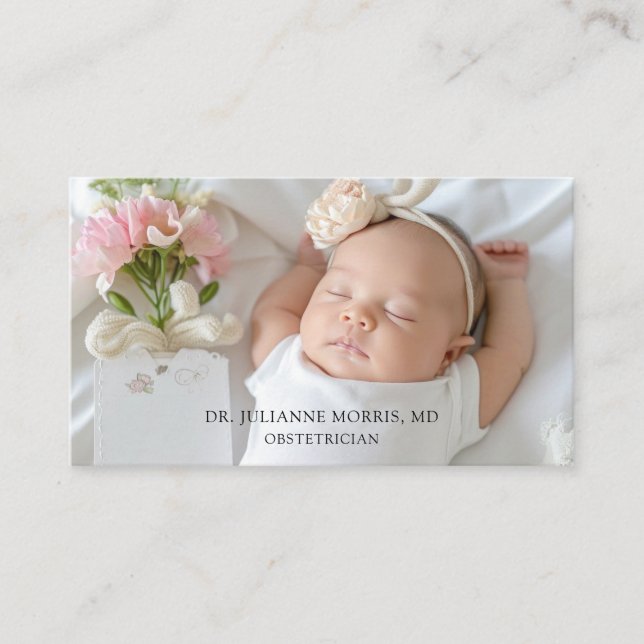 Tarjeta De Visita Obstetricia Baby Photo Business Card (Anverso)