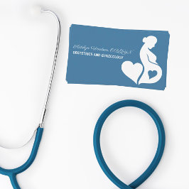 Tarjeta De Visita Obstetricia Ginecología Maternidad Moda Azul