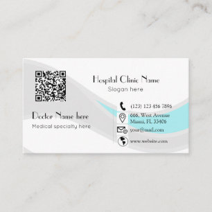 Tarjeta De Visita Obstetrista Ginecólogo OBGYN moderno código QR Bus