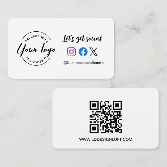 Tarjeta De Visita Obtengamos el logo del Personalizado del sitio web (Anverso / Reverso)