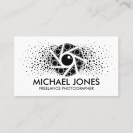 Tarjeta De Visita Obturador de cámara de pizarra de puntos negros