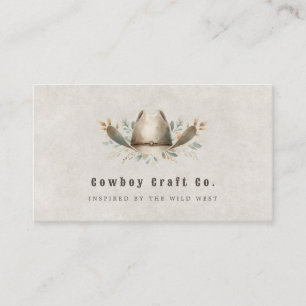 Tarjeta de visita occidental de gorra de Cowboy