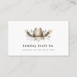 Tarjeta de visita occidental de gorra de Cowboy