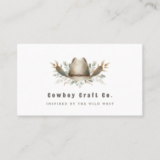 Tarjeta de visita occidental de gorra de Cowboy