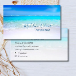 Tarjeta De Visita Ocean Beach Sea Social Media Travel Aqua Blue