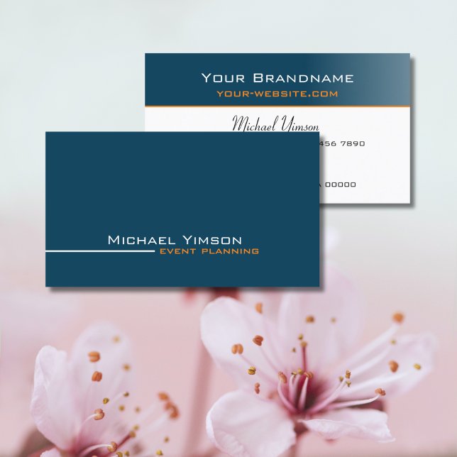 Tarjeta De Visita Ocean Blue y White Simple Profesional Moderno (Subido por el creador)