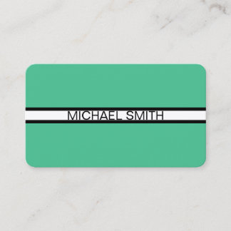 Tarjeta De Visita Ocean Green Profesional White Black Modern