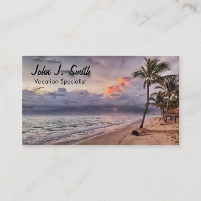Tarjeta De Visita Ocean Waves Sandy Beach Sunset (Anverso)