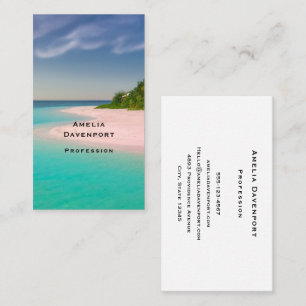Tarjeta De Visita Océano Acuamarino Playa Tropical Escénica