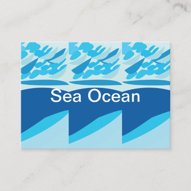Tarjeta De Visita Océano Mar Azul (Anverso)