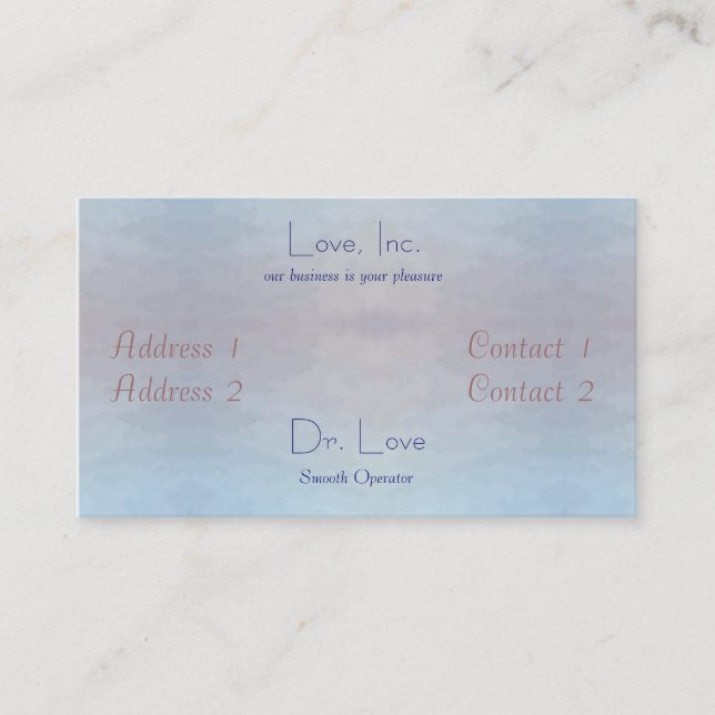 Tarjeta De Visita Océanos de la boda del amor (Anverso)