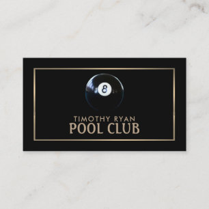 Tarjeta De Visita Ocho bolas, Pool Club, Pool Player