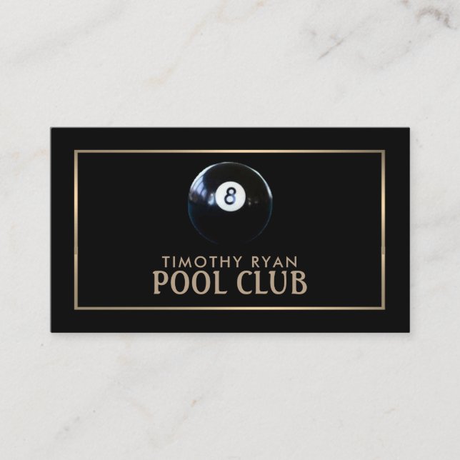 Tarjeta De Visita Ocho bolas, Pool Club, Pool Player (Anverso)
