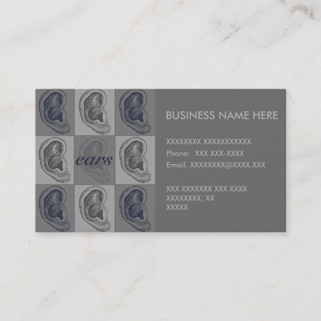 Tarjeta De Visita Ocho oídos gráficos (Anverso)